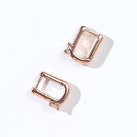 Sienna Minimalist Huggies | Clear Rose Gold