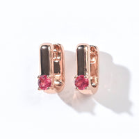 Sienna Minimalist Huggies | Ruby Red Rose Gold