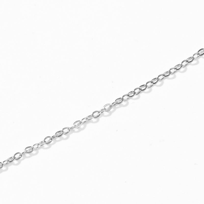 MS Necklace Oval Link Chain | Silver