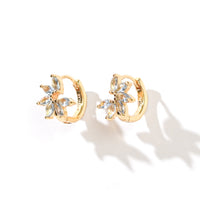 Jazlyn Petal Hoops | Light Blue Gold