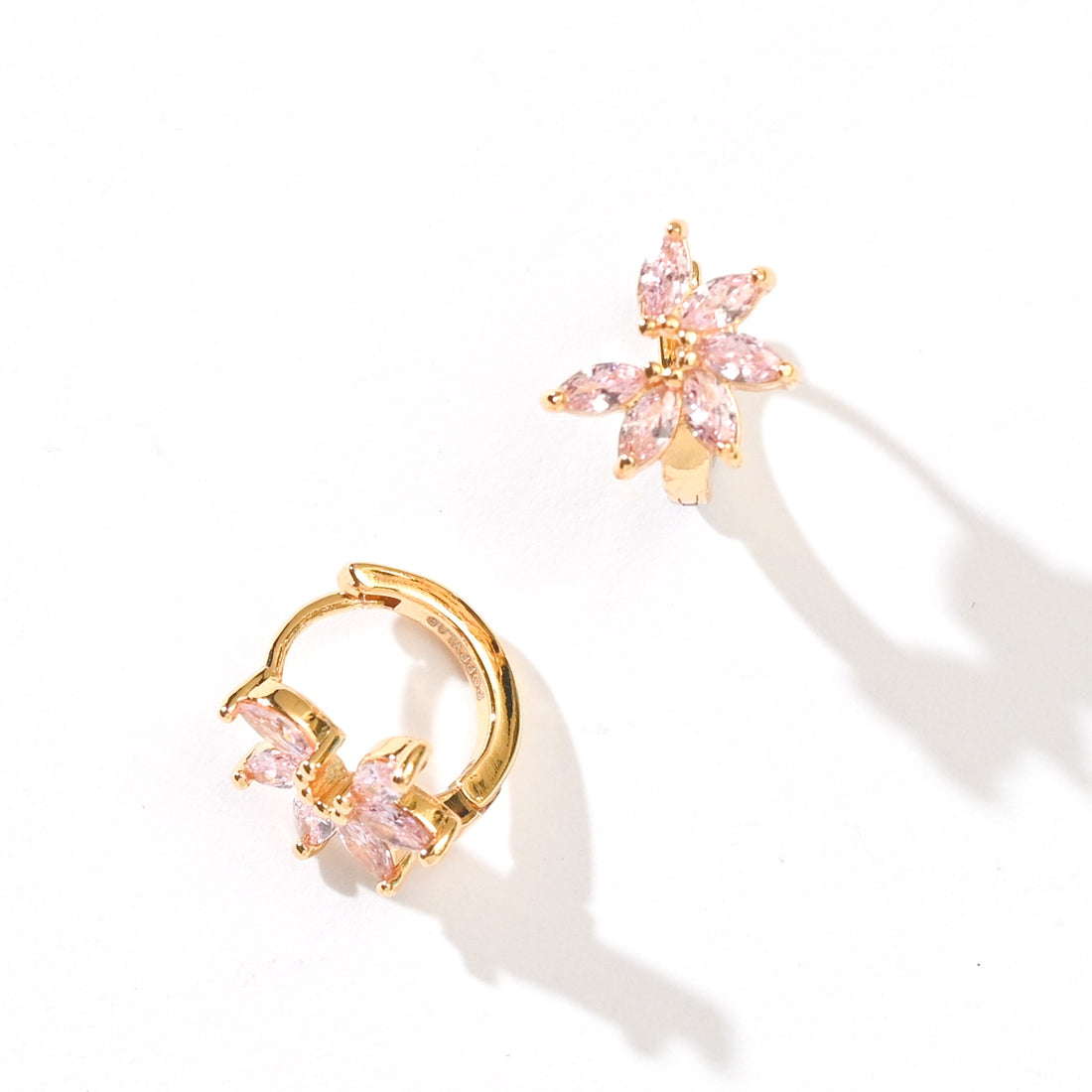 Jazlyn Petal Hoops | Blush Gold