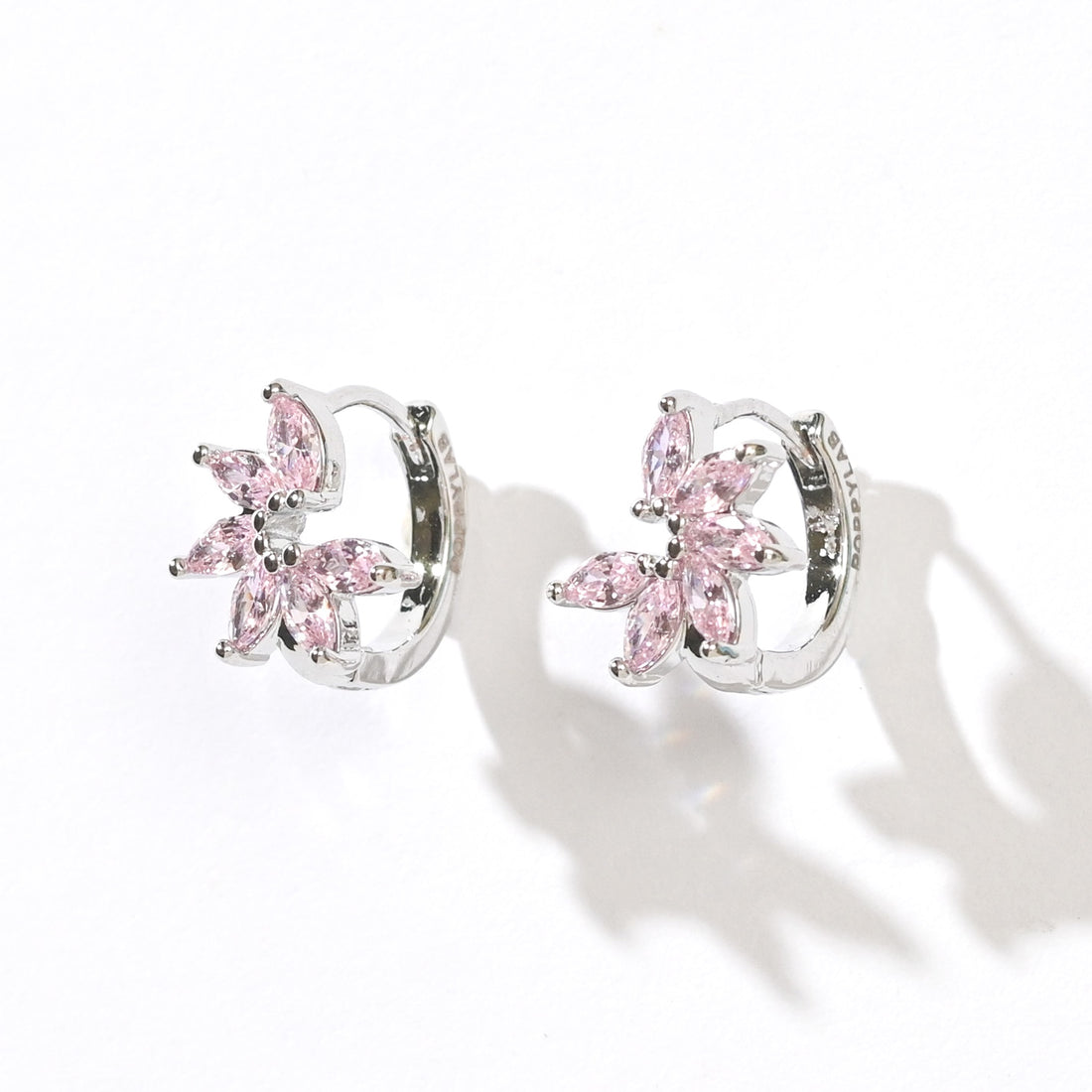 Jazlyn Petal Hoops | Blush Silver
