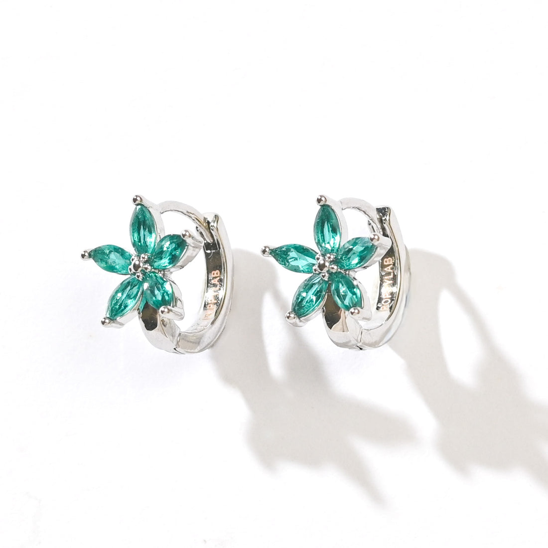 Melur Hoops | Emerald Silver