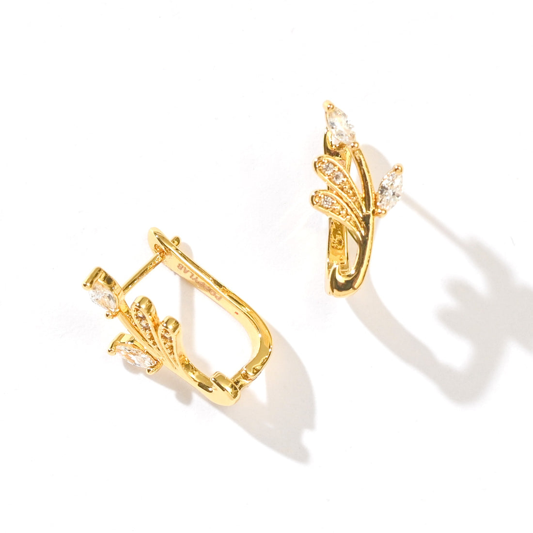 Yasmine Hoops | Clear Gold