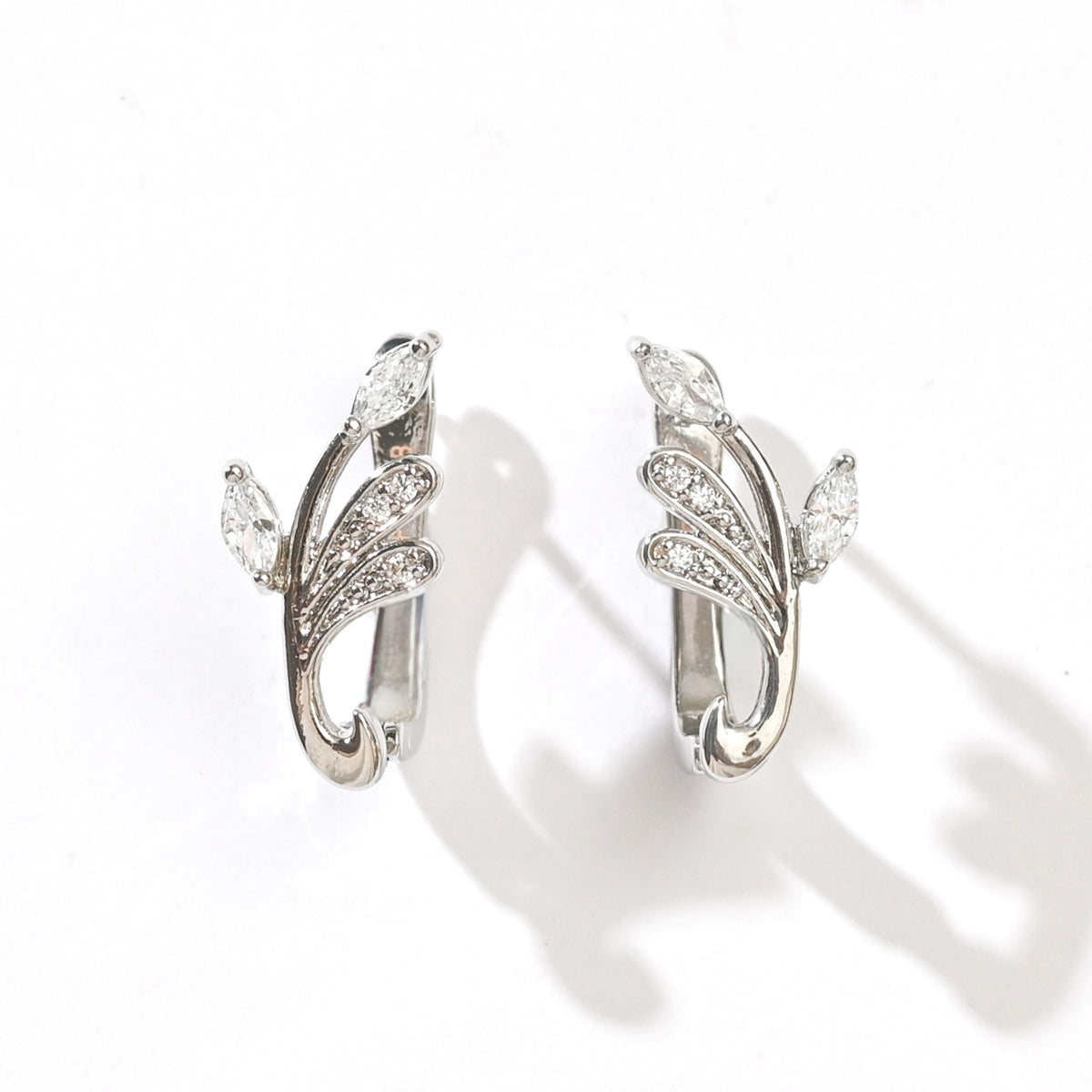 Yasmine Hoops | Clear Silver