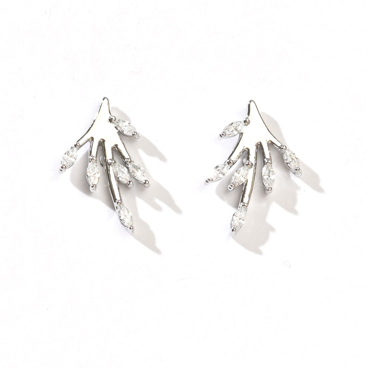Azalea Studs | White Silver