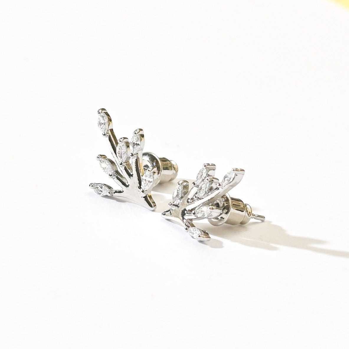 Azalea Studs | White Silver