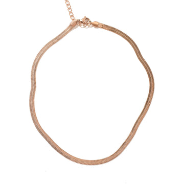 Raven 5MM Herringbone Necklace | Rose Gold