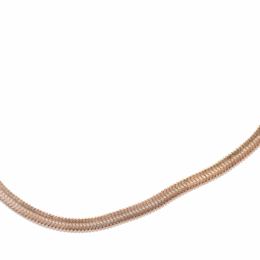 Raven 5MM Herringbone Necklace | Rose Gold