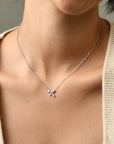 Amy Bow Necklace | Silver