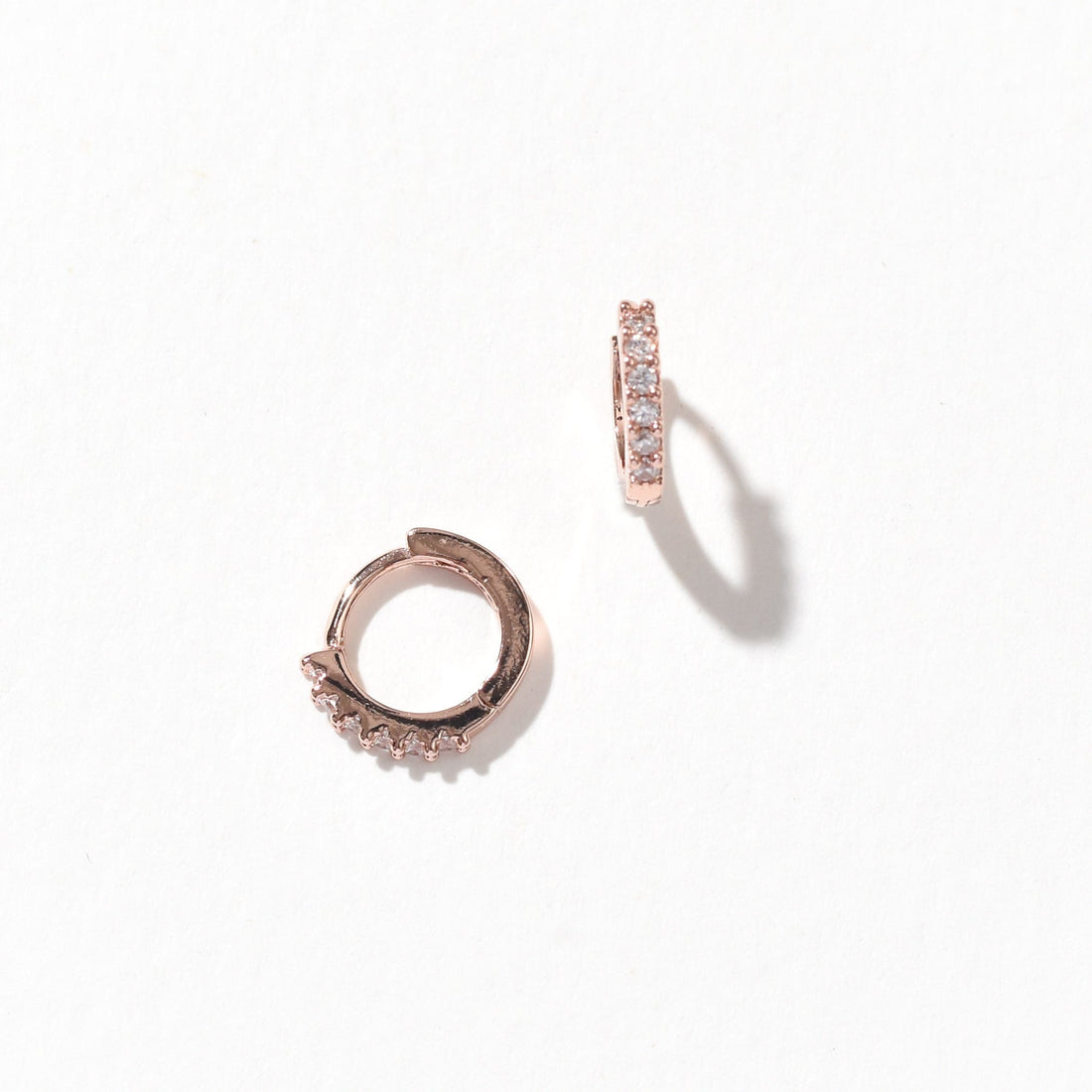 Drea Mini Huggies | White Rose Gold