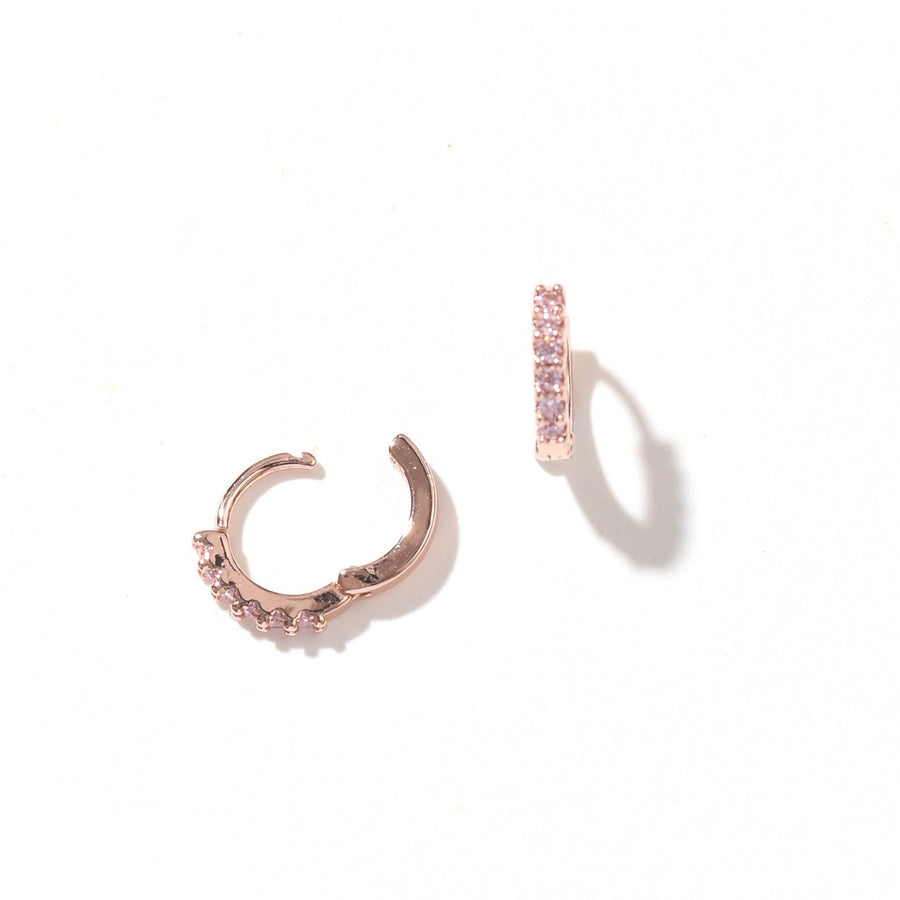 Drea Mini Huggies | Blush Rose Gold