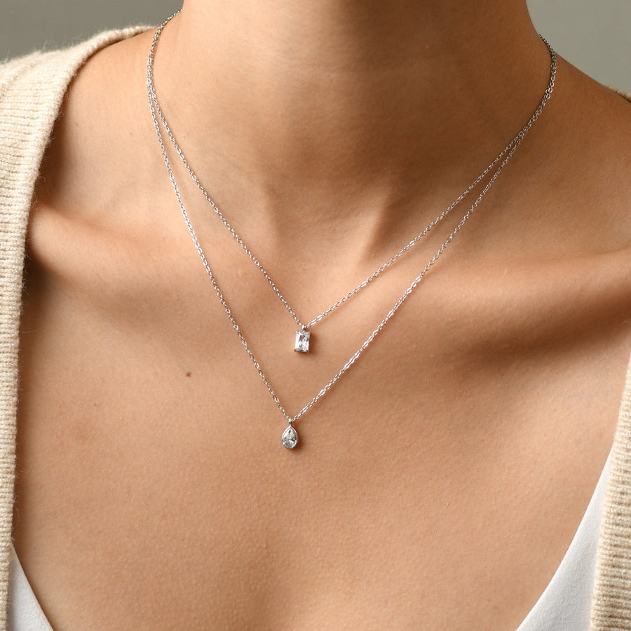 Jessica Layered Necklace | Silver