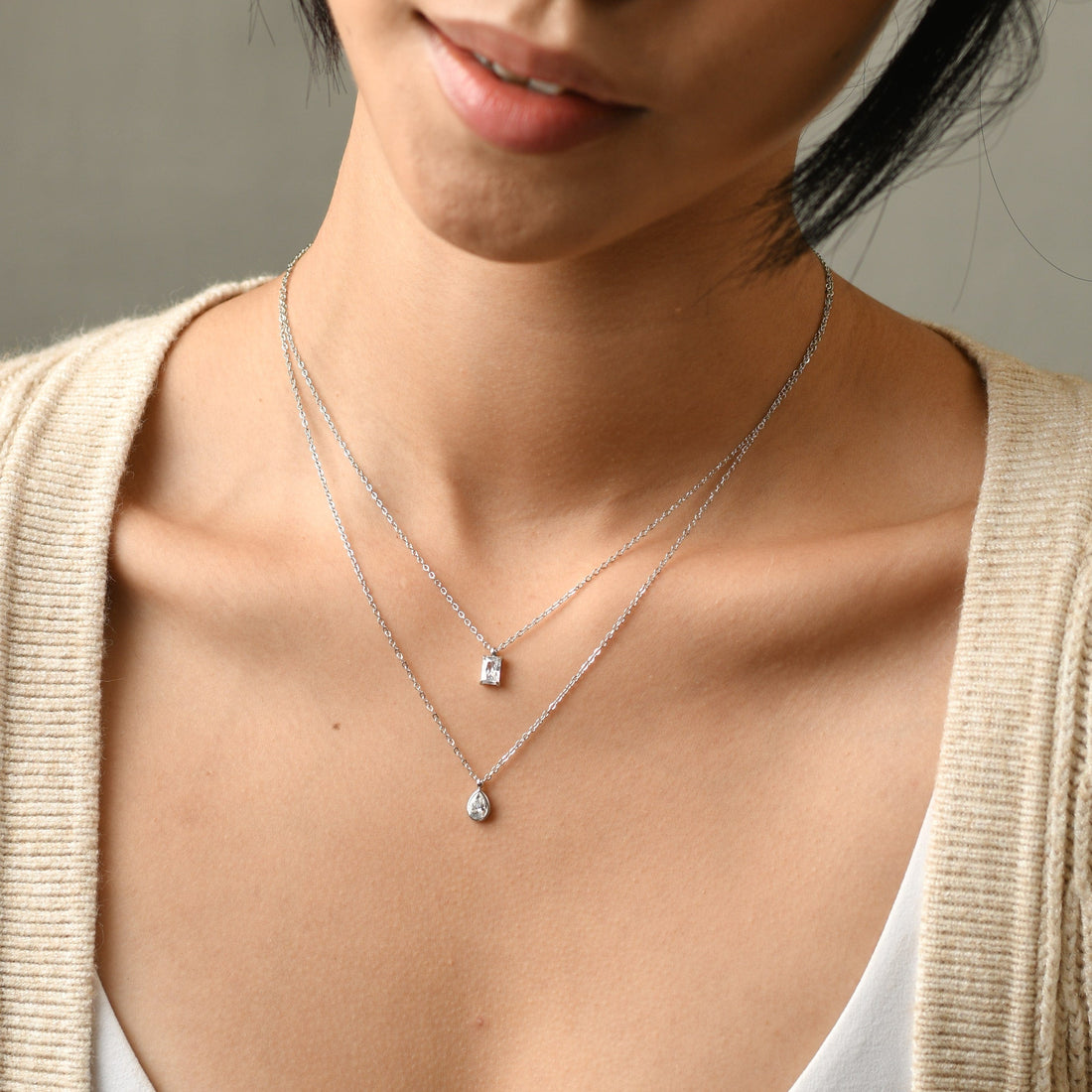 Jessica Layered Necklace | Silver