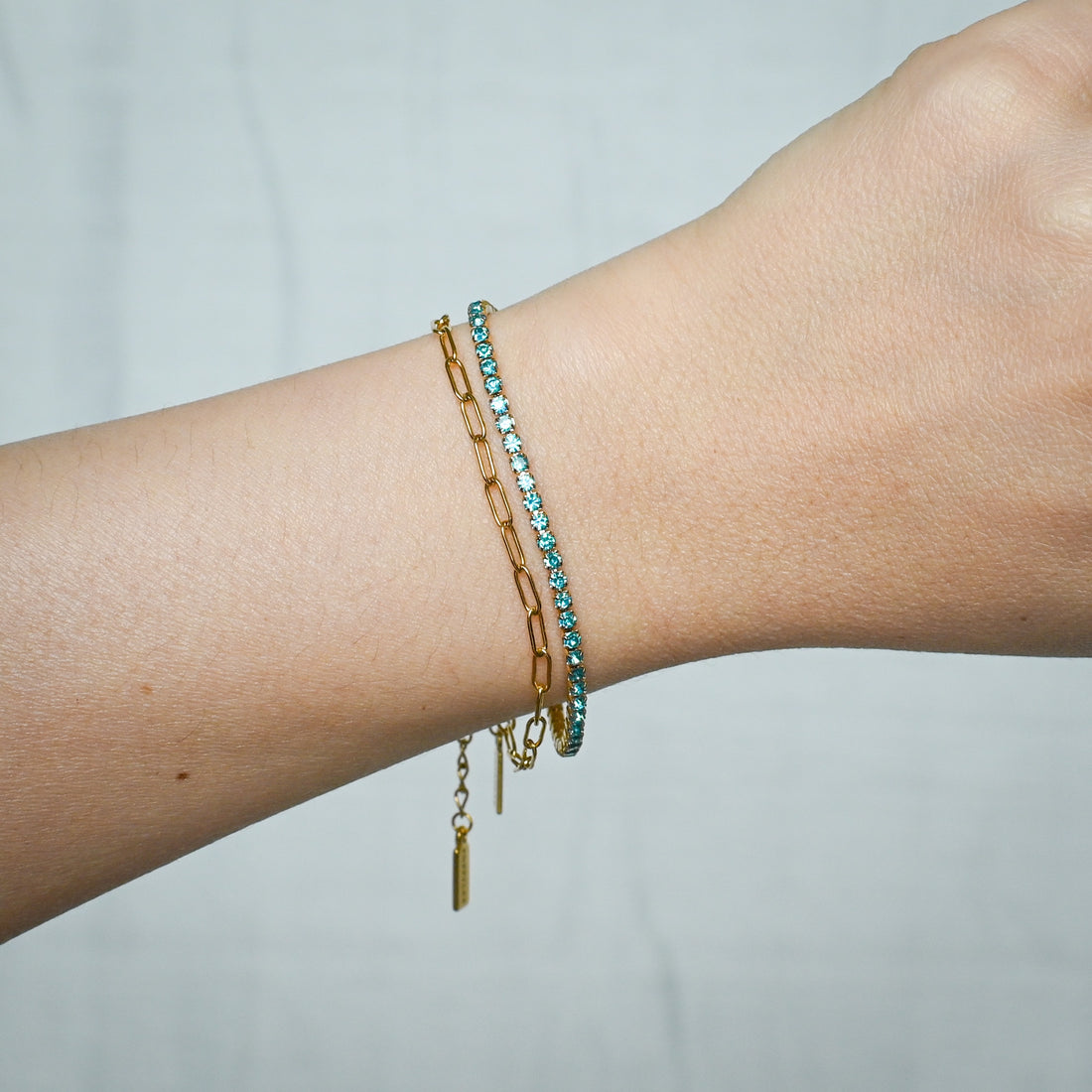 Laura Tennis Bracelet | Teal