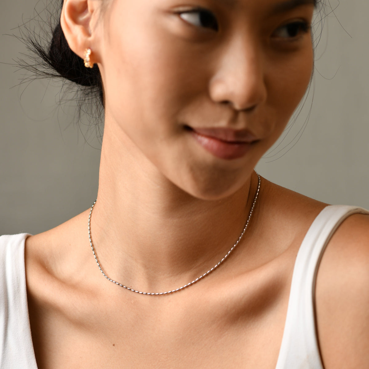 Cora Beaded Necklace | Silver