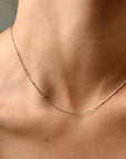 Alba Beaded Chain Necklace | Silver