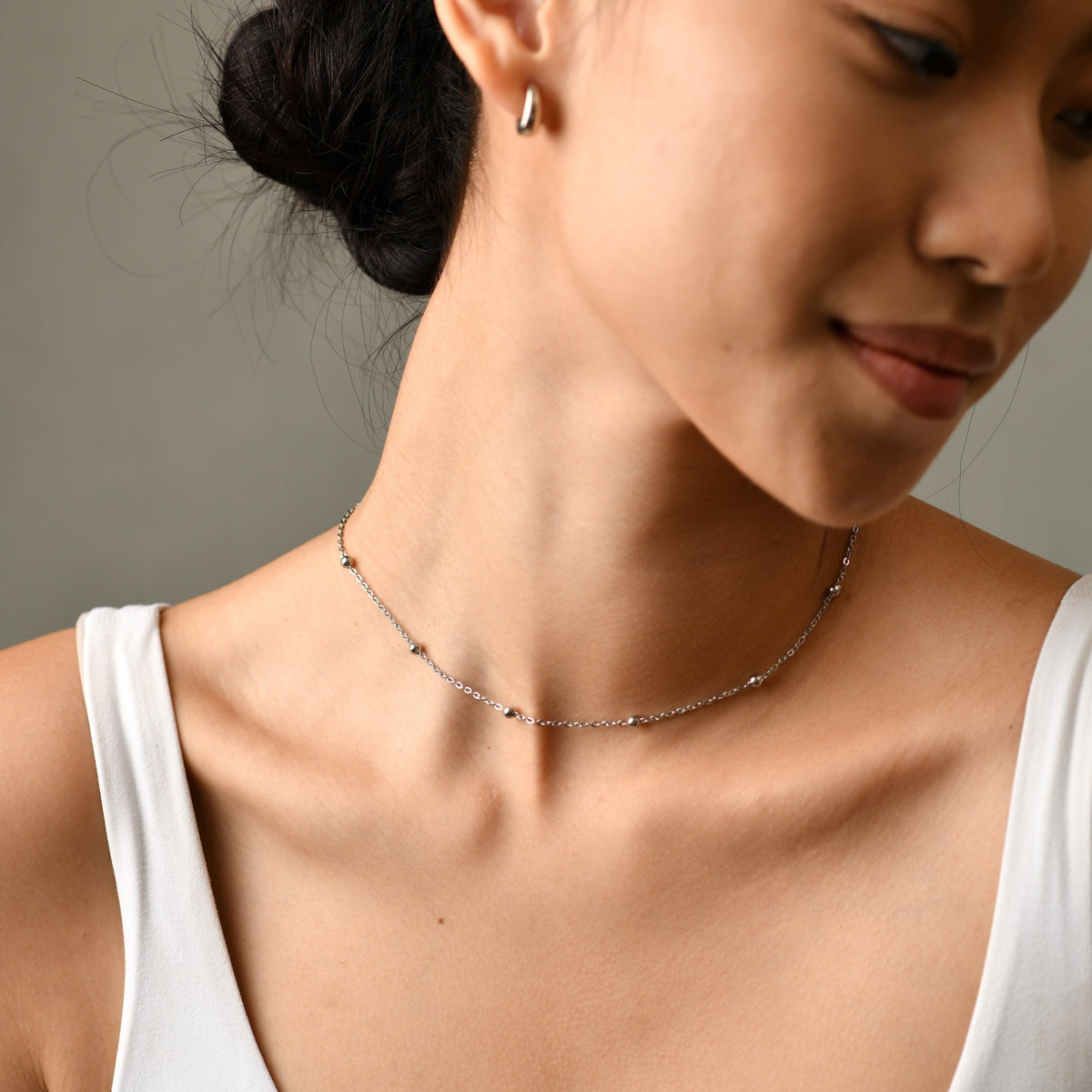 Nigella Beaded Necklace | Silver