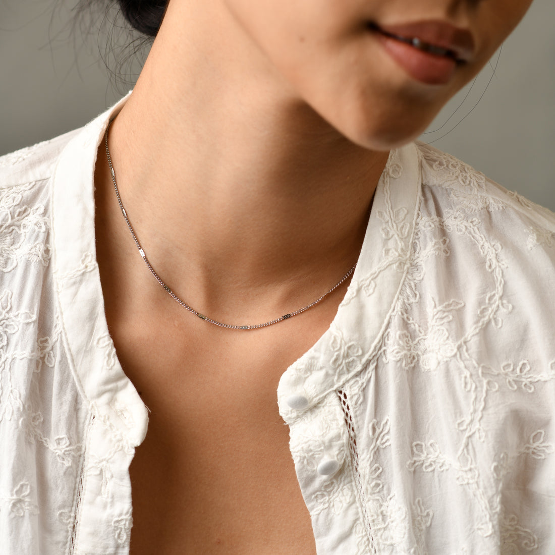Carrey Hammered Necklace | Silver