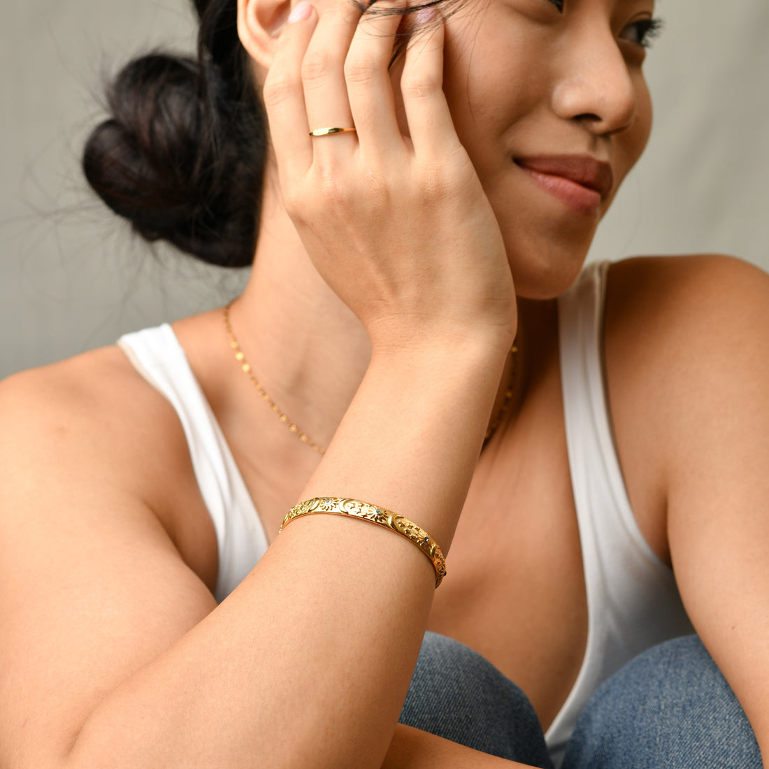Devon Colortura Cuff Bangle | Gold