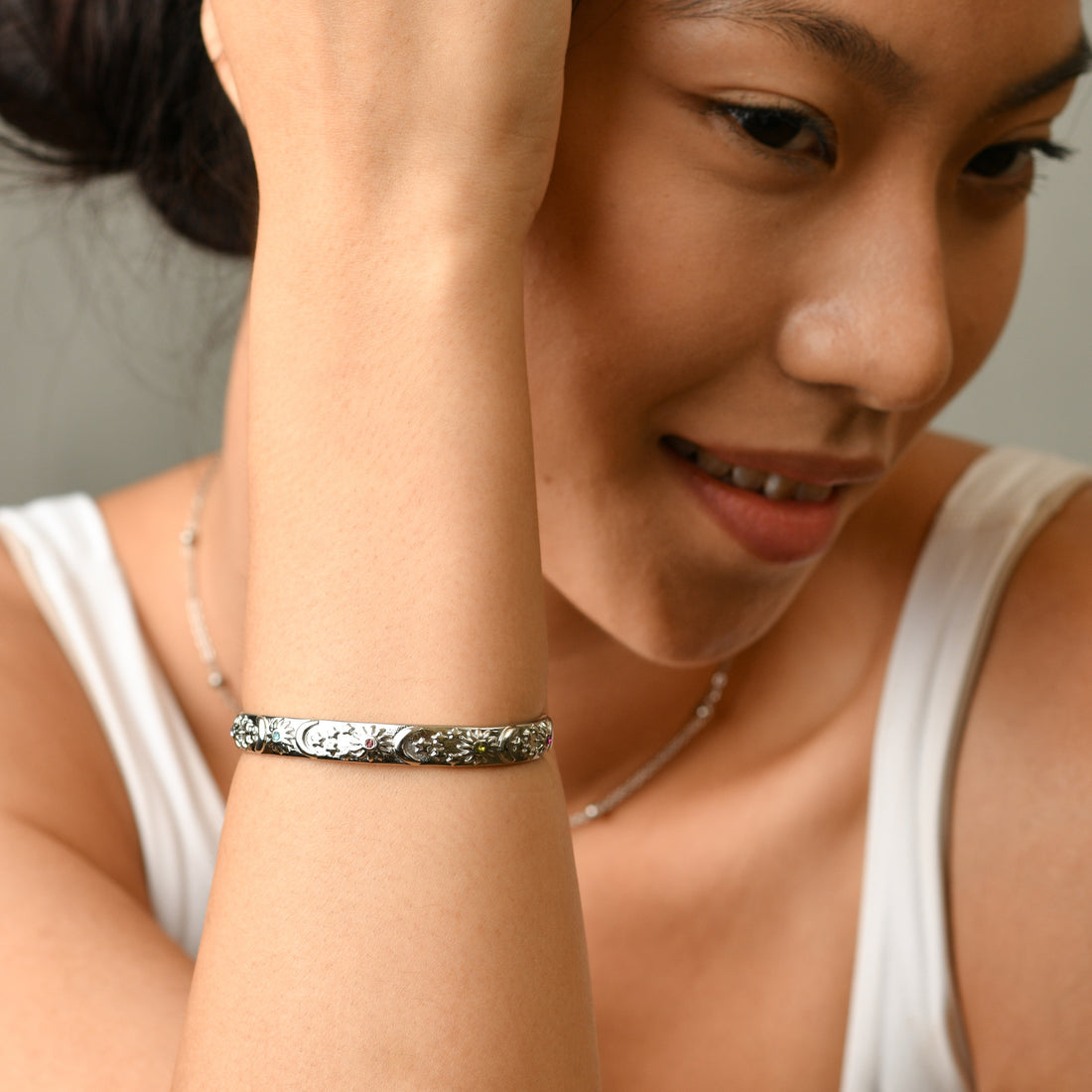 Devon Colortura Cuff Bangle | Silver