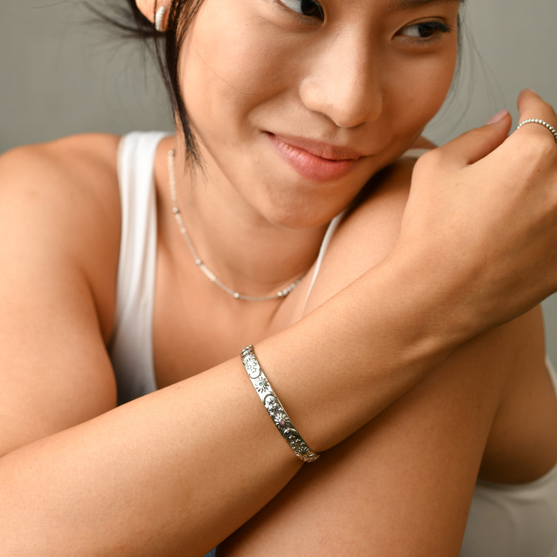 Devon Colortura Cuff Bangle | Silver
