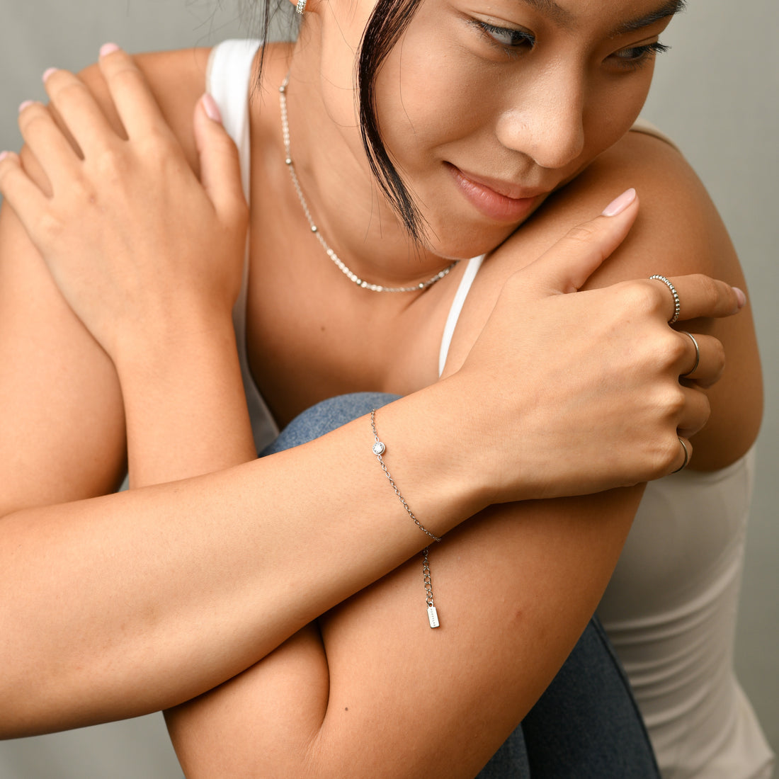 Lily Dainty Bracelet | Silver