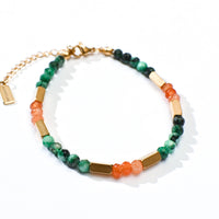 Aanya Bracelet in Green Labradorite+Sunstone
