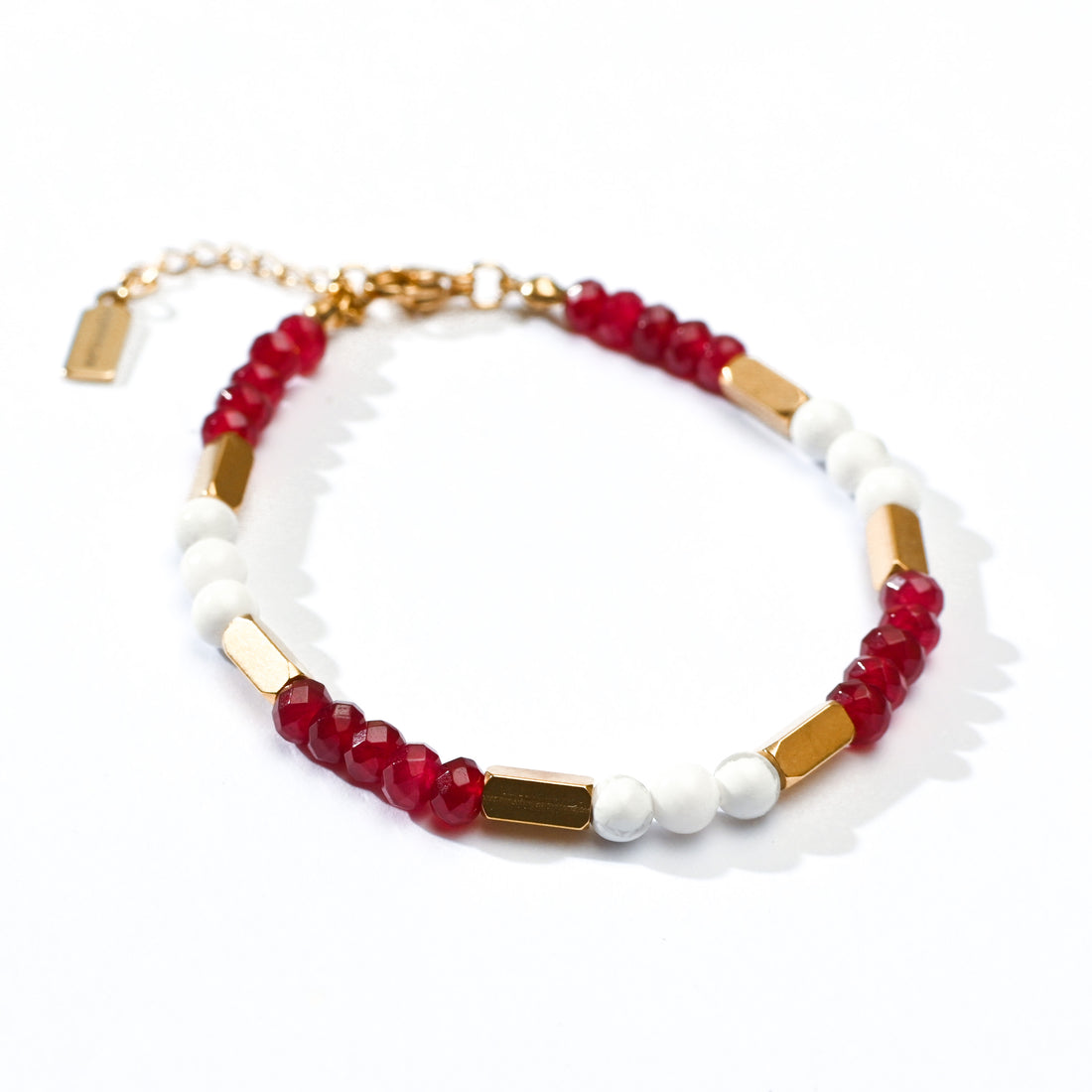 Kendra Bracelet in White Howlite+Chalcedony