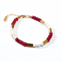 Kendra Bracelet in White Howlite+Chalcedony