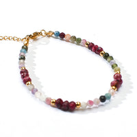 Iliana Bracelet in Tourmaline+Burgundy Chalcedony