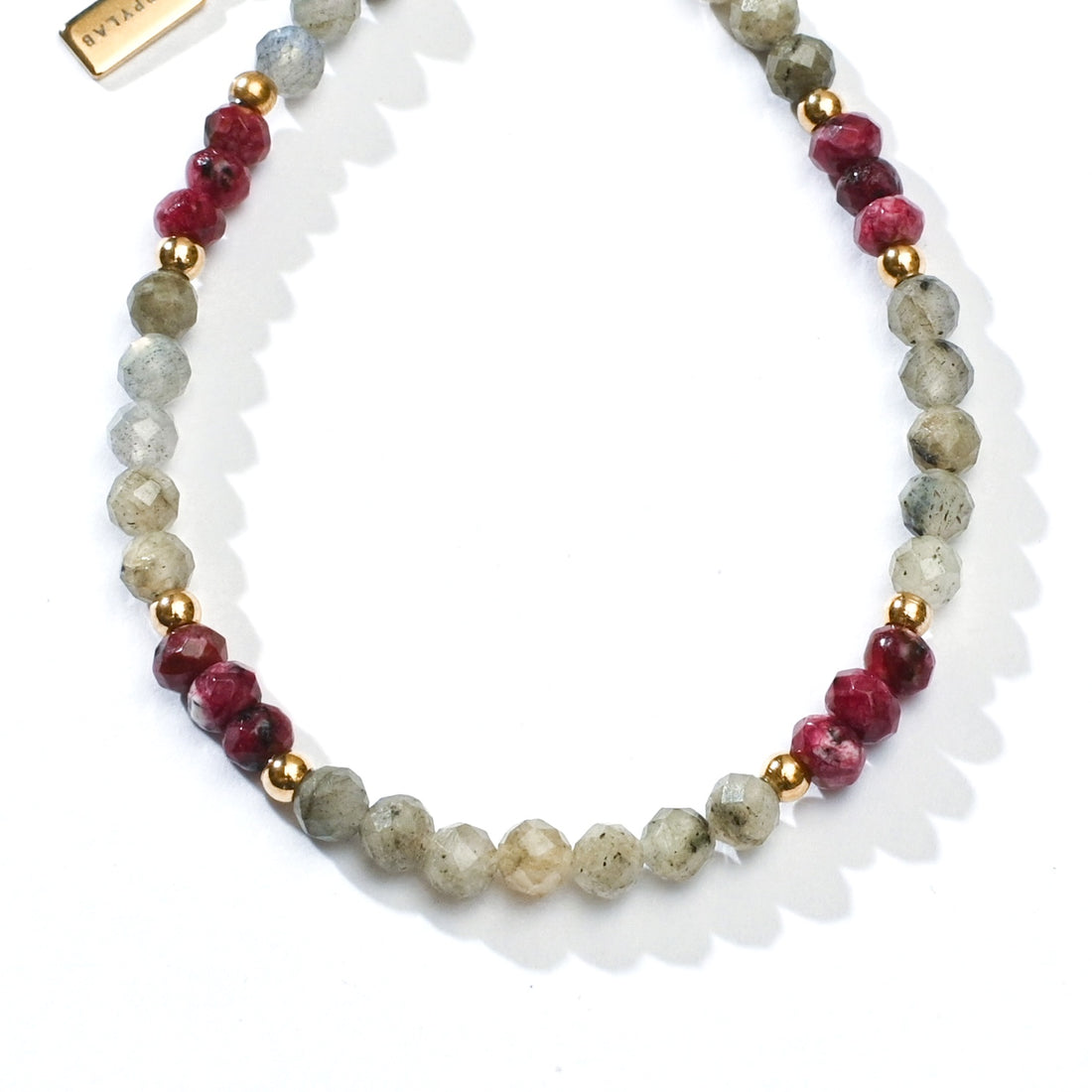 Cosmia Bracelet in Labradorite+Burgundy Chalcedony