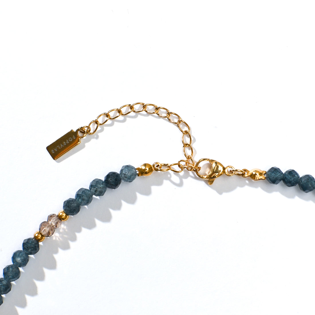 Shan Blue Sapphire+Brown Calcedony Necklace