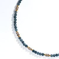 Shan Blue Sapphire+Brown Calcedony Necklace