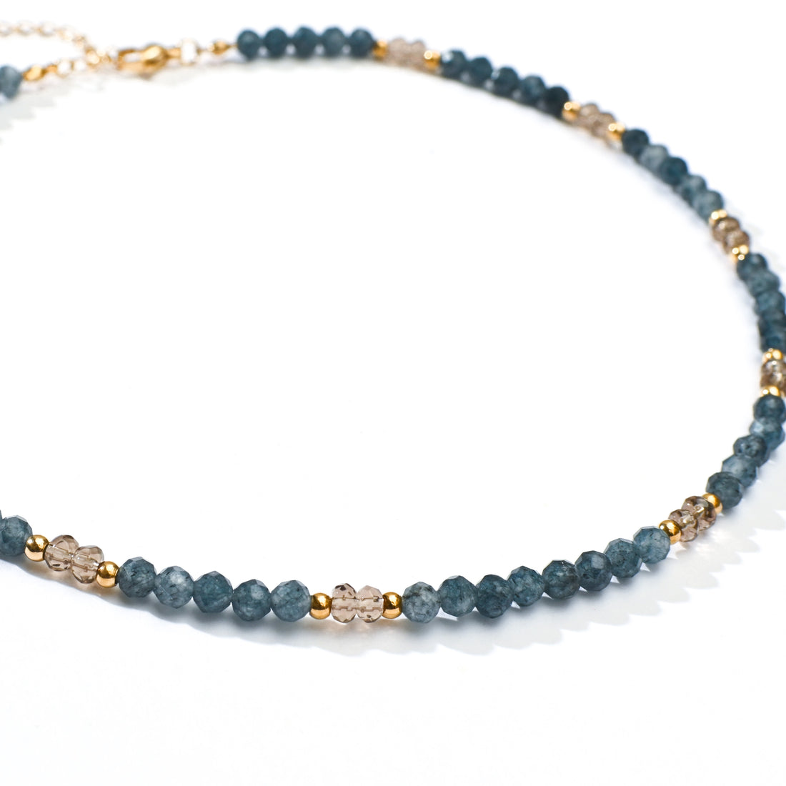 Shan Blue Sapphire+Brown Calcedony Necklace