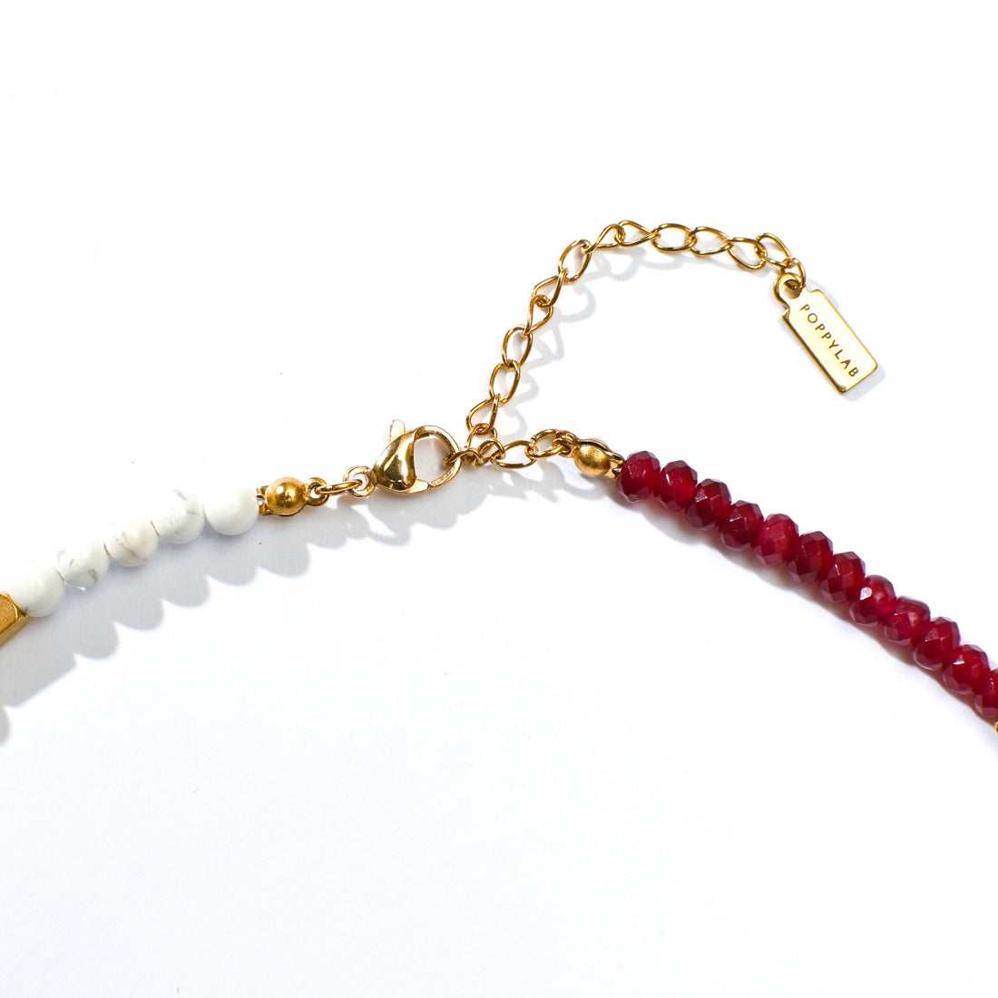 Kendra White Howlite+Red Chalcedony Necklace