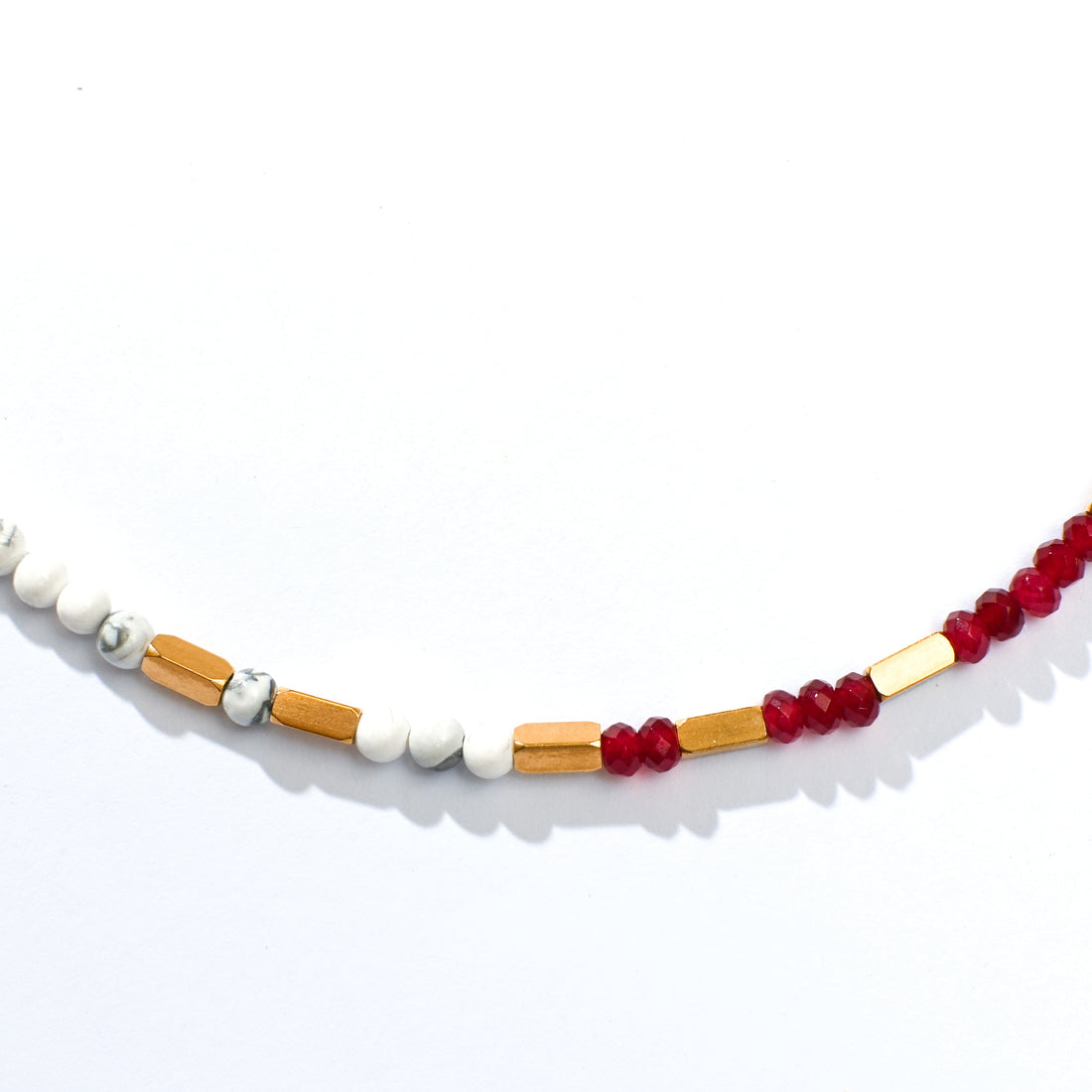 Kendra White Howlite+Red Chalcedony Necklace