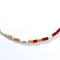 Kendra White Howlite+Red Chalcedony Necklace