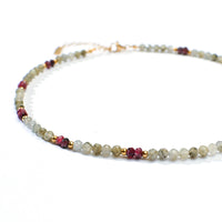 Cosmia Labradorite+Burgundy Chalcedony Choker