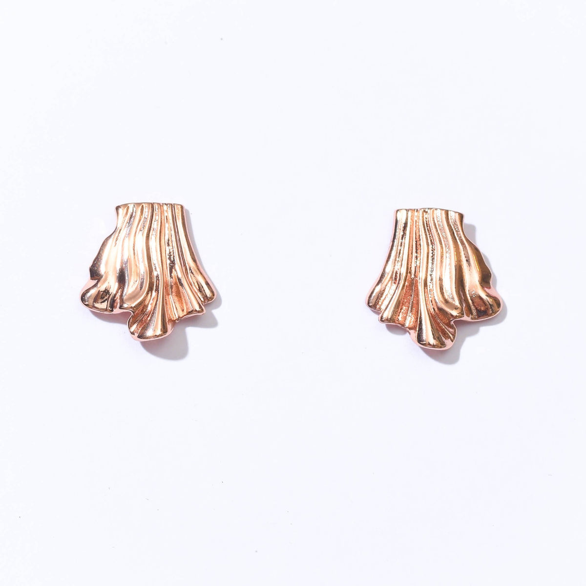 Tara Draped Studs | Rose Gold
