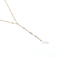 Savannah Labradorite+White Quartz Lariat Necklace