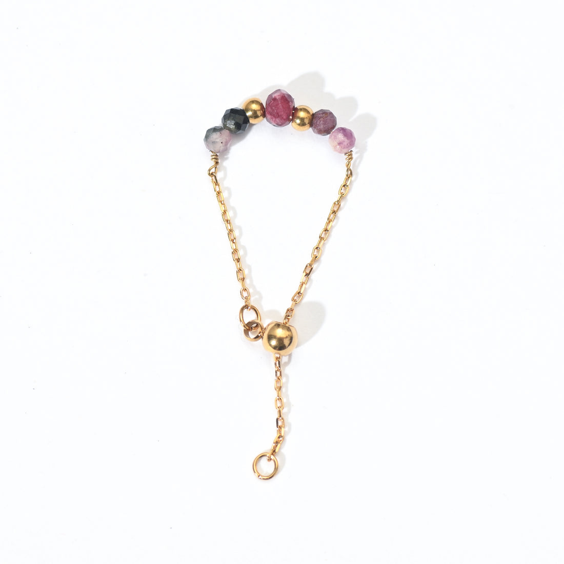Jovie Adjustable Ring | Tourmaline+Chalcedony