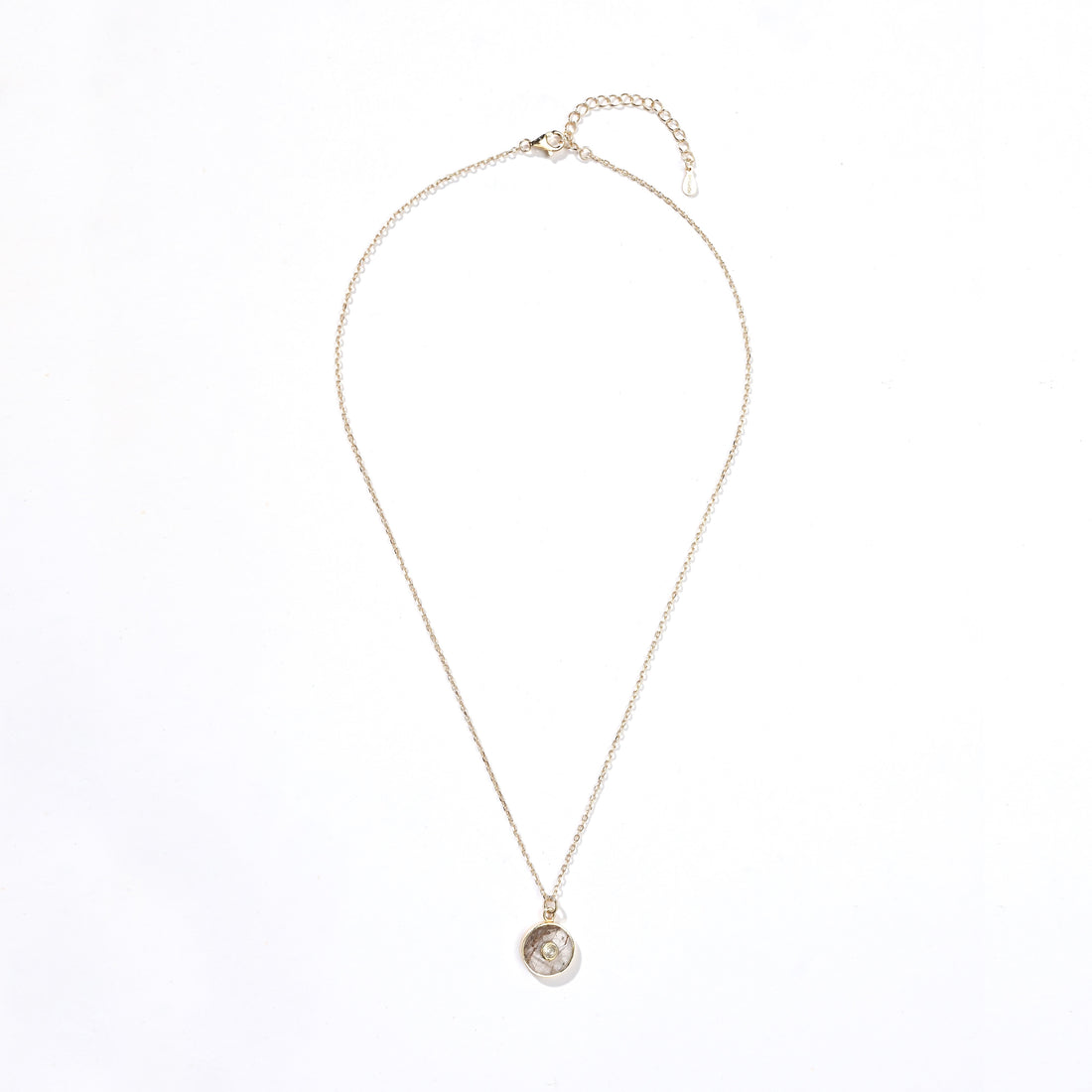 Theia Coin 6.5 carat Rutilated Quartz with White Topaz (S925)