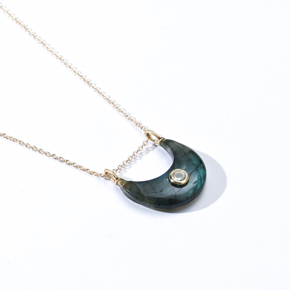 Luna Moon 16.5 carat Labradorite with White Topaz (S925)
