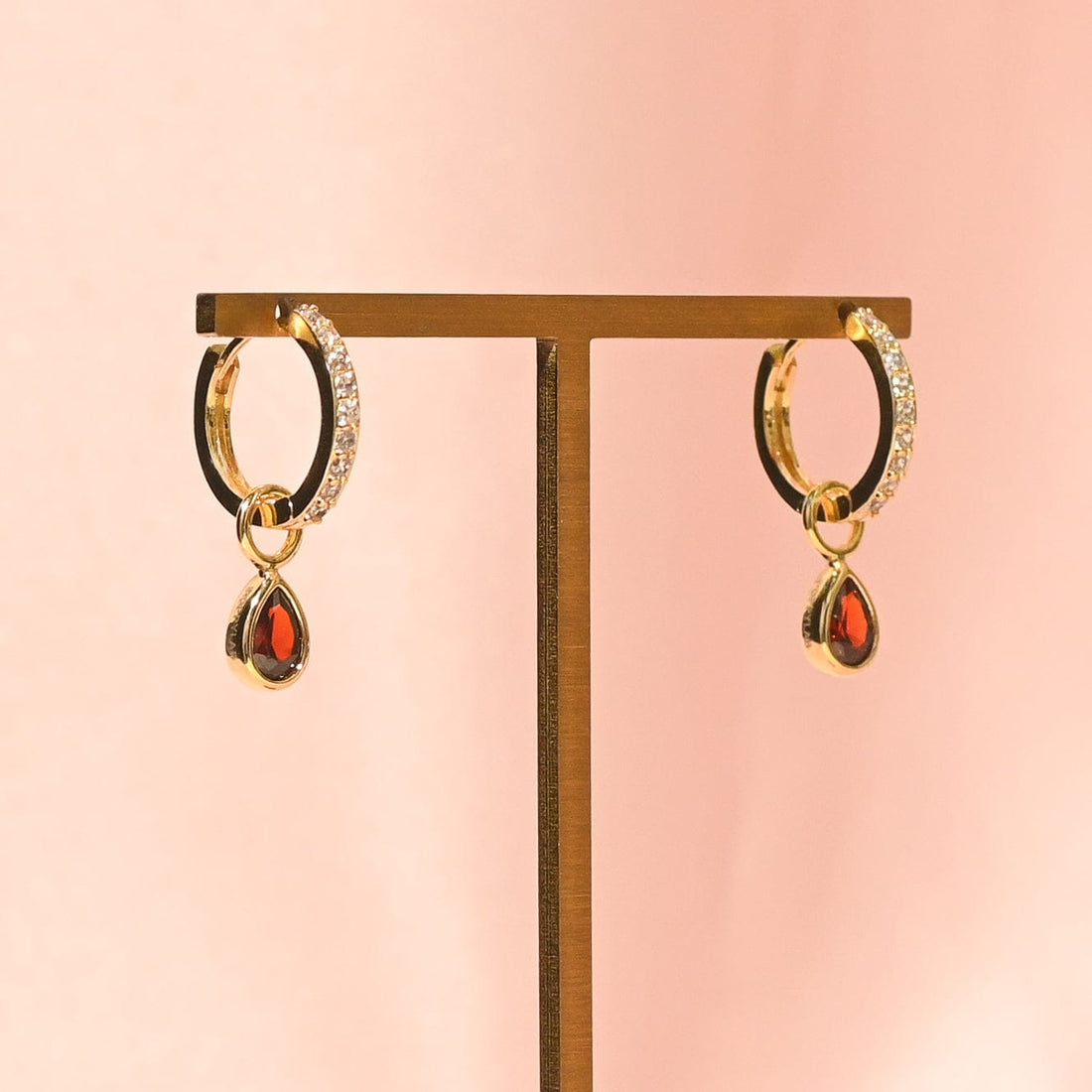 Elle 2-in-1 Hoops with Charms | Mahogany