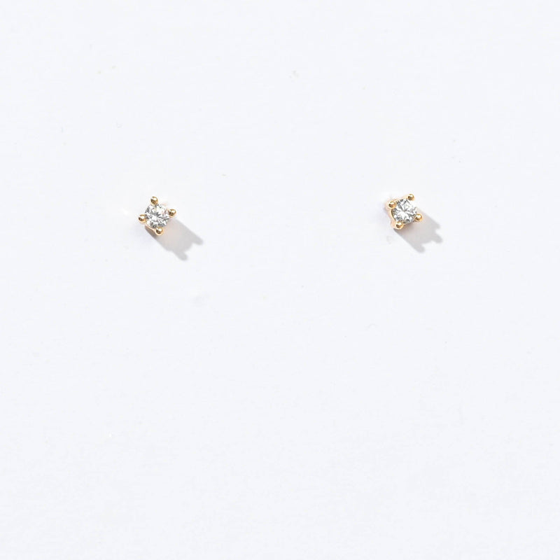 Sloane 3mm Studs | Gold White