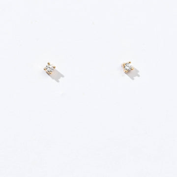 Sloane 3mm Studs | Gold White