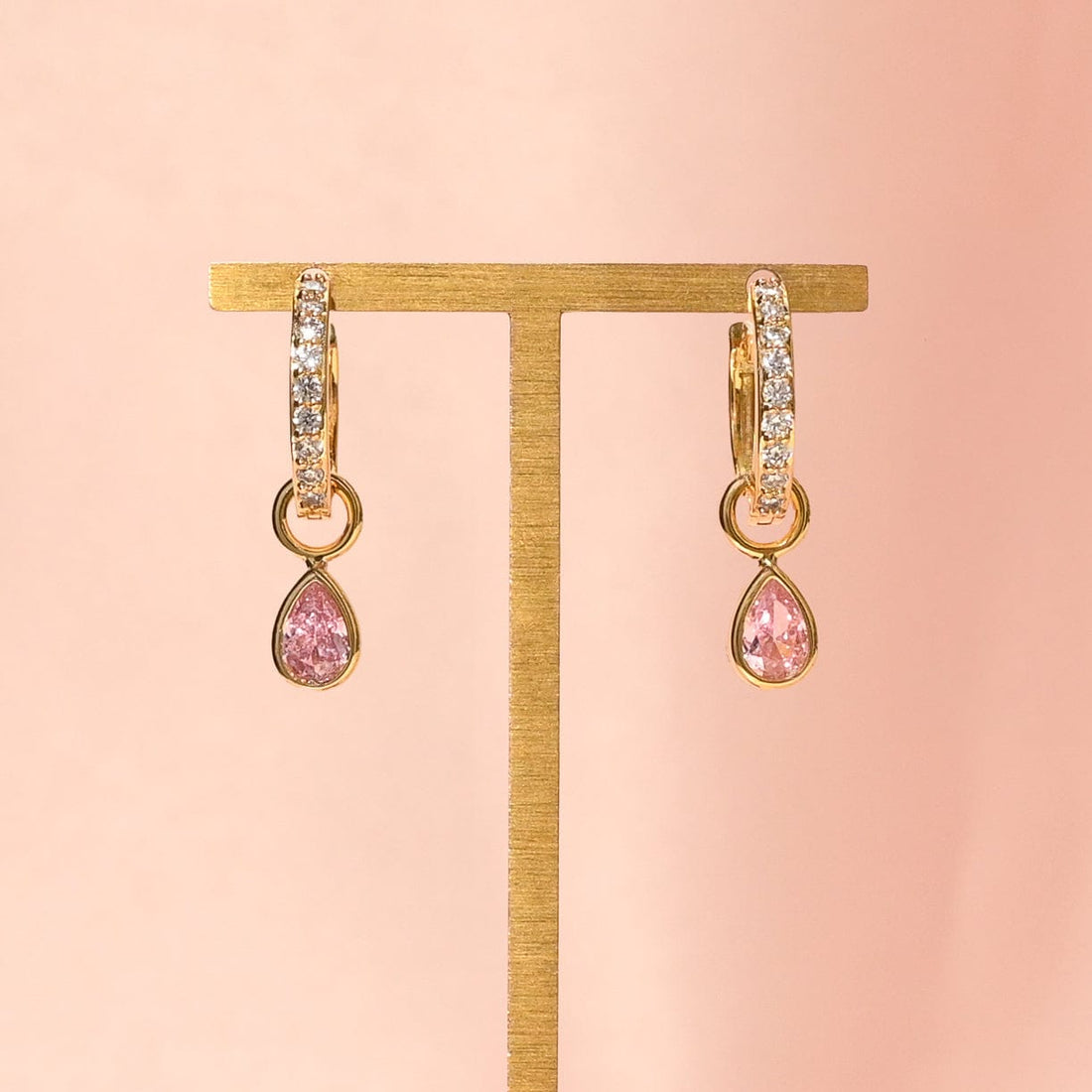 Elle 2-in-1 Hoops with Charms | Orchid Pink
