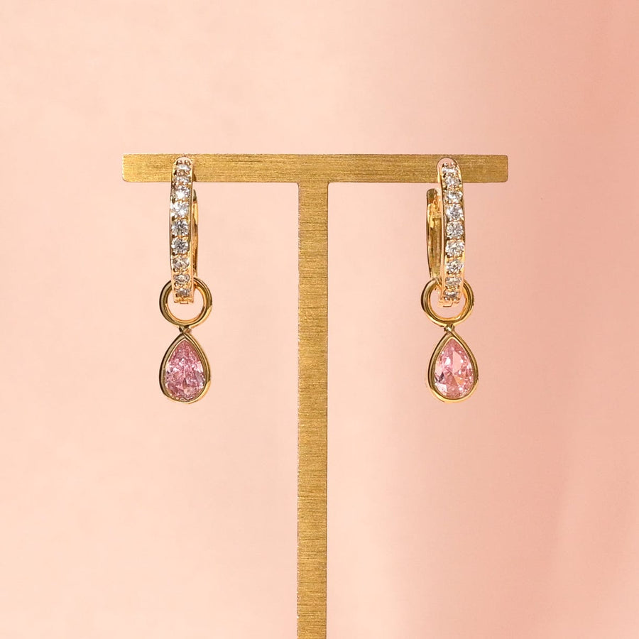 Elle 2-in-1 Hoops with Charms | Orchid Pink