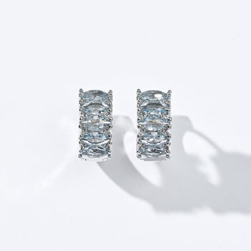 Jada Hoops | Halo Blue Silver